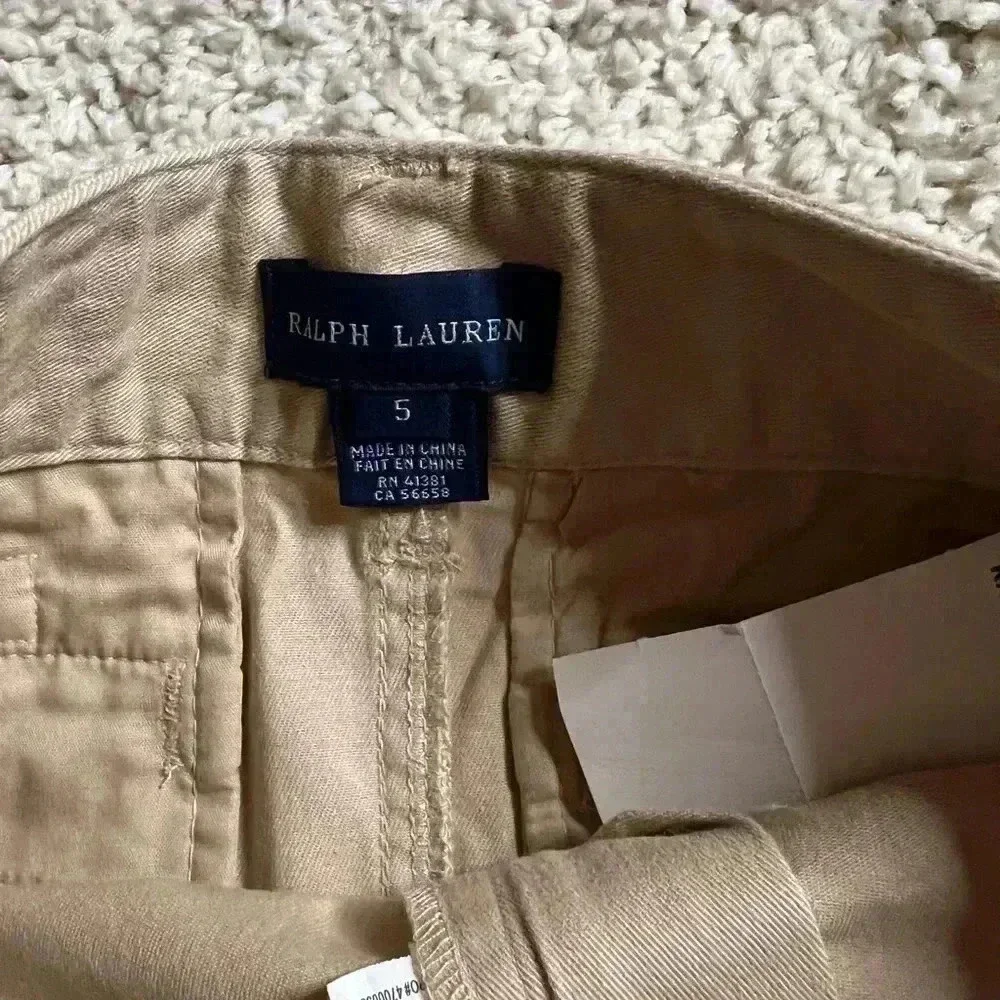 RALPH LAUREN GIRLS SKIRT KHAKI PLEATED SIZE 5 NWT